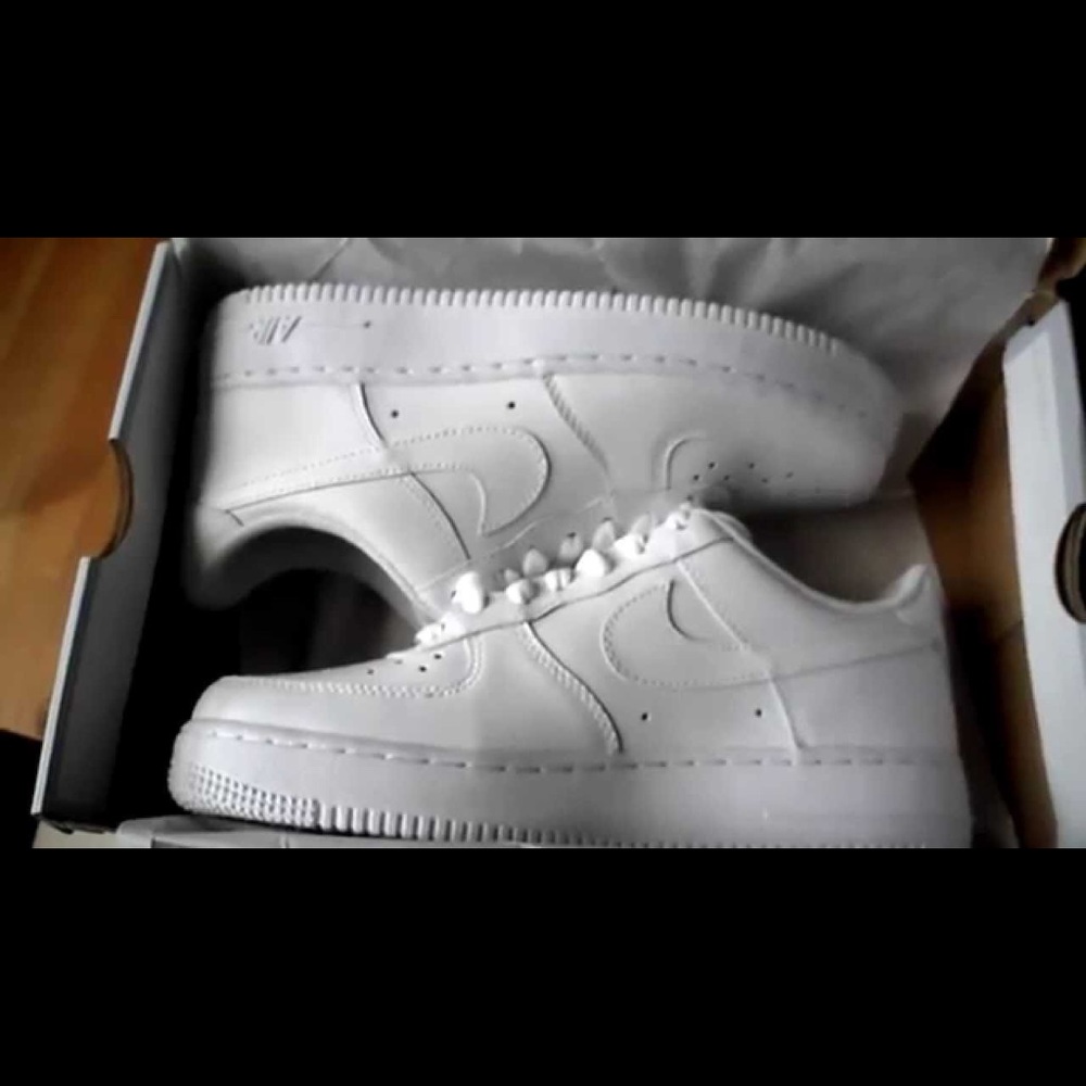 White low top Air Force 1s